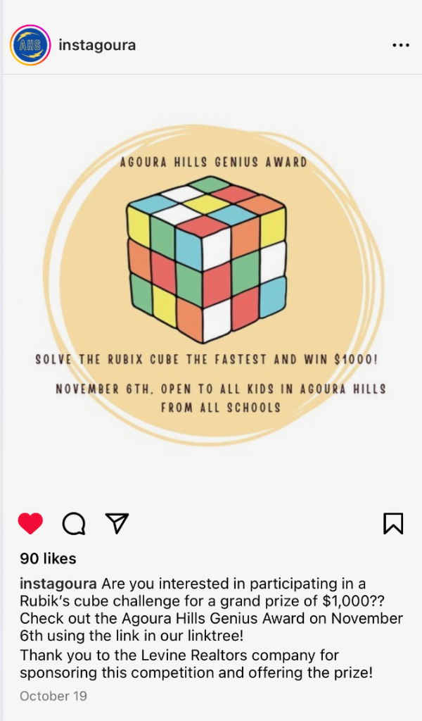 Agoura Hills Genius Award 2022 - The Rubik's Cube - Instagoura