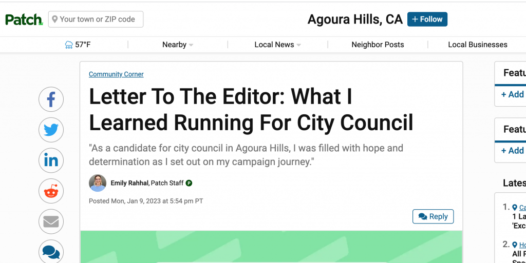 Letter To The Editor: What I Learned Running For City Council